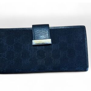 Gucci black GG canvas long wallet